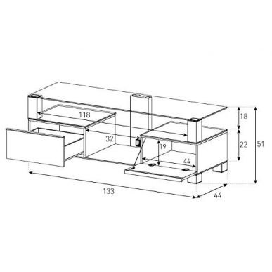 Тумба для ТВ Sonorous MD 9153 B INX BLK